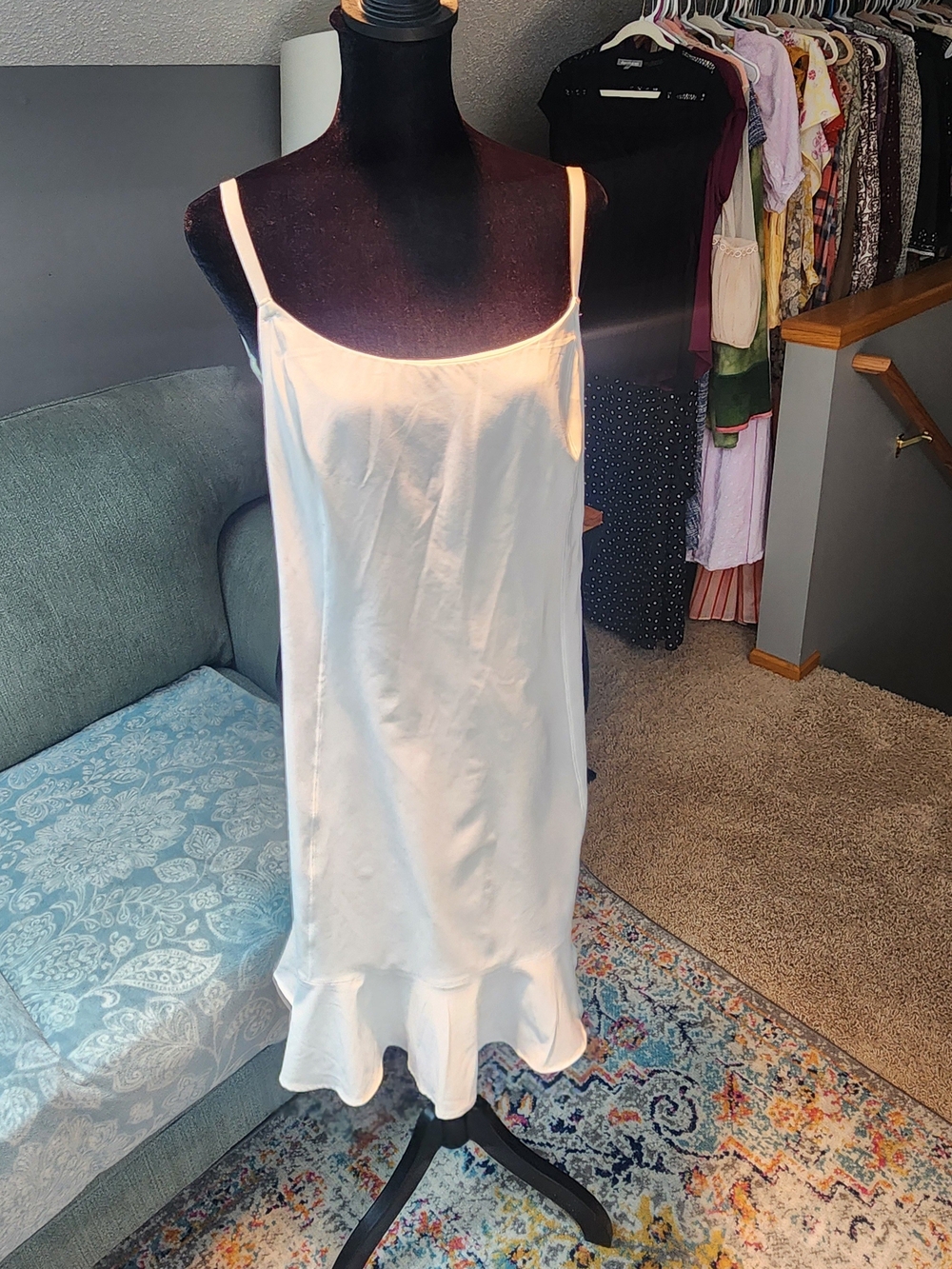 Aerie Women's White Athletic Dress with Ruffle Hem Unitard Bike Shorts Inside XL